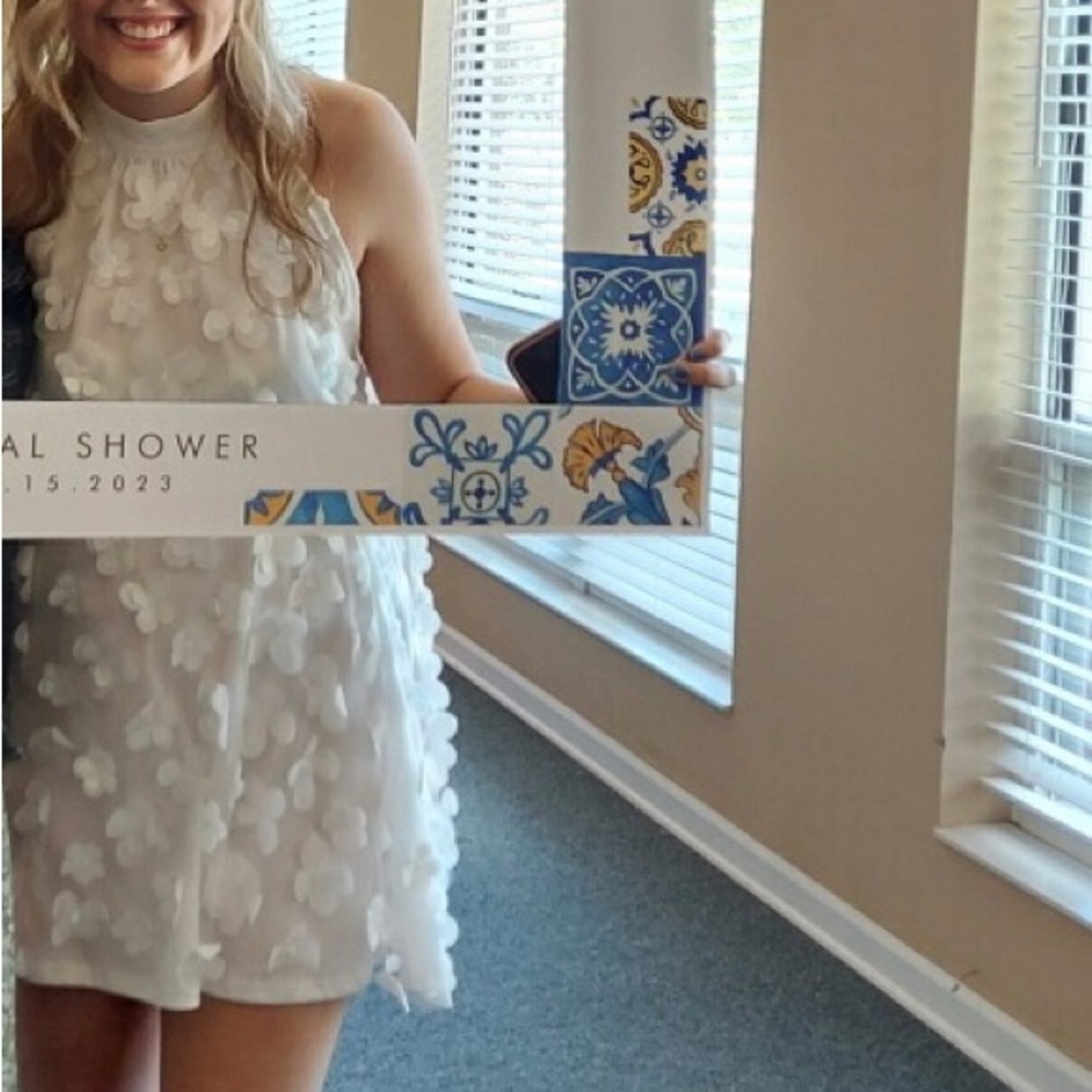 White Flower Dress. Only worn once for bridal shower.